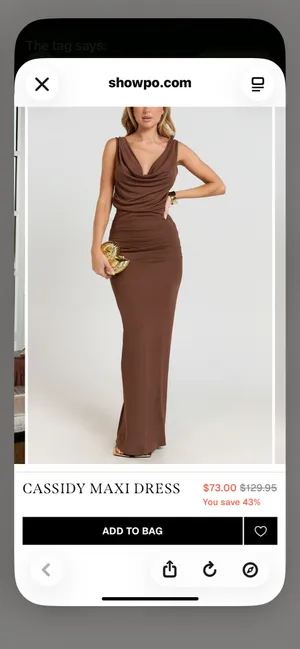 Showpo new Cassidy Brown Backless Gold Trim Bodycon Dress thumbnail 2