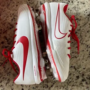 Nike Women’s‎ Cleats Lunarlon Size 8.5 White/Varsity Red New thumbnail 6