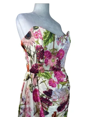 Katie May Chasing Dawn Gown in Pink Daisy Large Womens Mini Strapless thumbnail 5