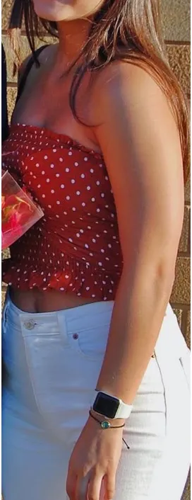 Orange Polka Dot Bandeau Top thumbnail 1