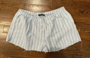 Brandy Melville Blue and White Striped Shorts thumbnail 1