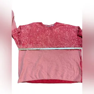 Vintage Fruit of the Loom Crewneck Sweatshirt Red Coral Acid Wash‎ sz 2XL thumbnail 5