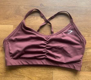 Gymshark Ruched Sports Bra in Rosewood Red thumbnail 1