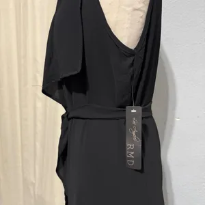 RMD Los Angeles Black Sleeveless Waterfall Duster Vest Belted Open‎ Front Small thumbnail 6