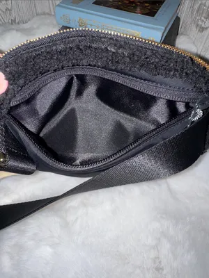 lululemon athletica Black Sherpa Crossbody Belt Bag with Gold Hardware thumbnail 5