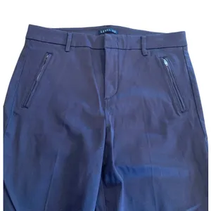 Level 99 Trousers Women 31 Navy Blue Zip Pocket‎ Stretch Slit Hem Dark Academia thumbnail 5