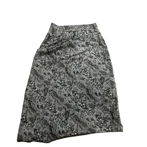 Free People Women's Midi Satin Slip Skirt Snake Skin Print Size 6 Gray thumbnail 5