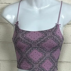 PacSun purple bandana print cropped cami top size XS thumbnail 5