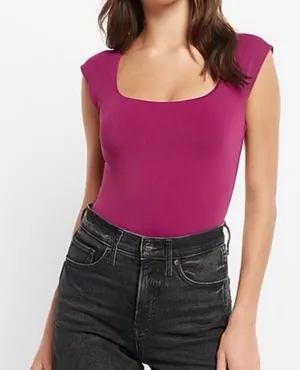 Express Body Contour Light Compression Square Neck Bodysuit thumbnail 1