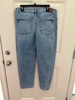 Judy Blue High-Waisted Side Panel Barrel Leg Denim Jeans Size 31 thumbnail 3
