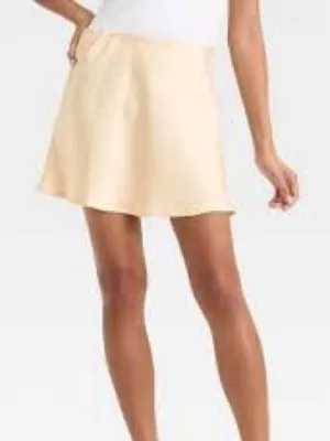 A New Day silk Light Cream A-Line Mini Skirt - Women's thumbnail 1
