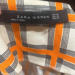 Zara orange plaid blouse thumbnail 6