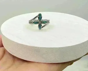 Blue Rhinestone Cross Ring Size 8 thumbnail 4