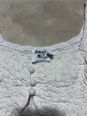 Princess Polly White Textured Puff-Sleeve Top 4 thumbnail 2
