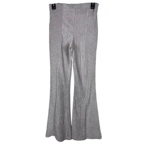Free People Raindrops Lavender Ribbed Flare Velvet Pants Metallic Festival NWT S thumbnail 4