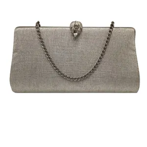 Vintage silver sparkle clutch with decorative clasp thumbnail 4