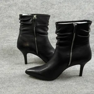 Bella Vita Size-6W~Woman Danielle Leather Black Slouch Ankle Booties thumbnail 5