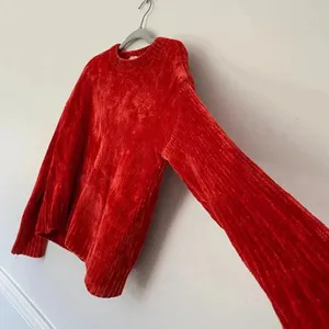 Molly Green Plush Chenille Sweater Red Cozycore Velvetcore Luxe‎ Buttery Winter thumbnail 3
