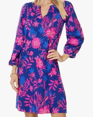 Lilly Pulitzer Cath 3/4 Sleeve Dress M NWT Never Ending Summer 100% cotton thumbnail 1