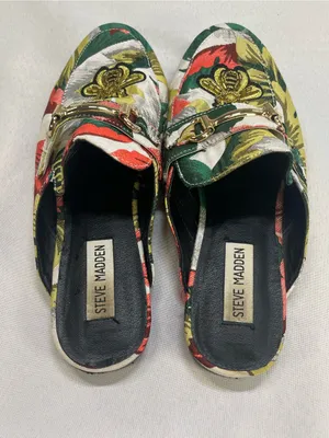 Steve Madden Multicolor Floral Bee Embroidered Slip-On Mules thumbnail 6