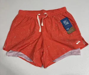 Brooks Women's Moment 5" Running Shorts 2 in 1 Athletic Orange Speckled Size XS thumbnail 1