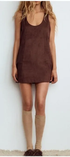 Zara NWT Suede Dress thumbnail 1
