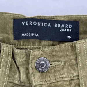 Veronica Beard Carly Kick Flare High Rise‎ Corduroy Pants Size 25 Olive Green thumbnail 6