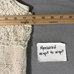 AEO American Eagle Dress Size Medium Cream Crochet Lace Boho Romantic Hippie thumbnail 8