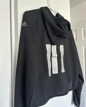 Adidas back 3 striped hoodie thumbnail 5