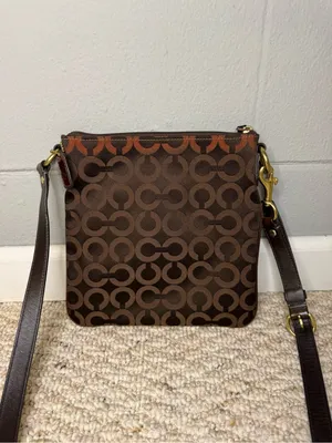 Y2K Coach Signature Op Art Madison Crossbody Bag in Brown Coach Monogram Purse thumbnail 3