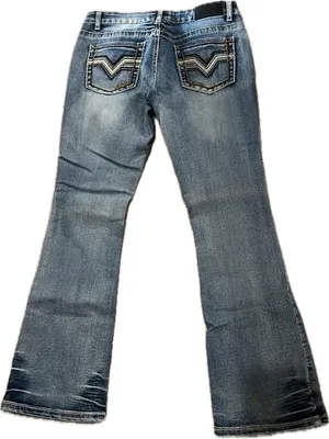 True luck ‎ Blue Flare Jeans - Wide Leg Denim thumbnail 2