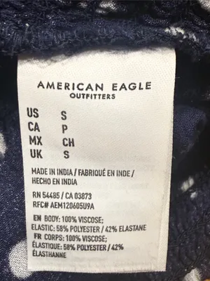 American Eagle outfitters blue and white polka dot crop top size small. thumbnail 4