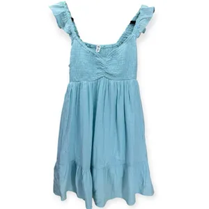 BP Light Blue Gauzey Smocked Cotton Dress Size Large thumbnail 2