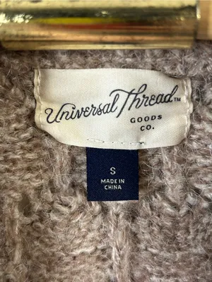 Universal Threads Taupe Fuzzy Pointelle Knit Sleeveless Crewneck Sweater Vest thumbnail 6