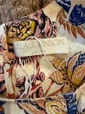 Ulla Johnson Kaiya Dress Sz 6 Magnolia Floral Pleated Cotton Poplin Midi Dress thumbnail 7