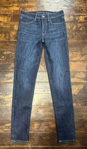 American Eagle hi rise stretchy dark wash size 6 jeggings thumbnail 1