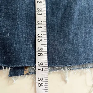 Zara Women’s Stretch Denim Maxi Skirt Blue Dark Wash Raw Hem Size S thumbnail 8
