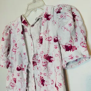 CHELSEA AND WALKER Women's White Pink Floral Button Front Mini Dress Size 4 thumbnail 6