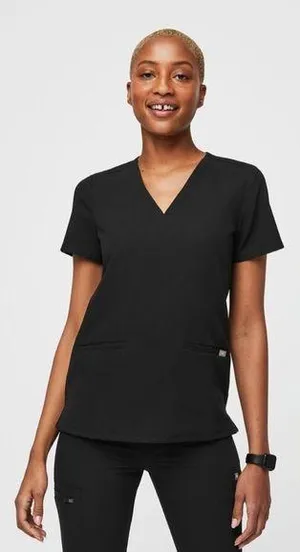 FIGS Casma Three-Pocket Scrub Top Black Size Medium thumbnail 1