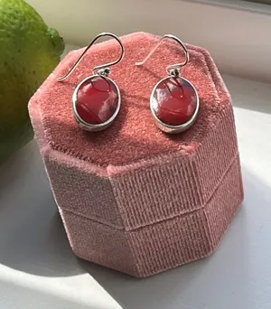 Vintage .925 Red Jasper earrings thumbnail 1