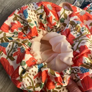 NWT &Merci Cream‎ Orange Floral Puff Sleeve Back Cut Out Lindsay SunDress thumbnail 16