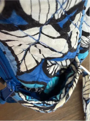 Women's Vera Bradley Quilted Floral Backpack One Size Blue White thumbnail 7