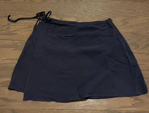 NWT Cider Navy “Wrap” Mini Skirt thumbnail 1