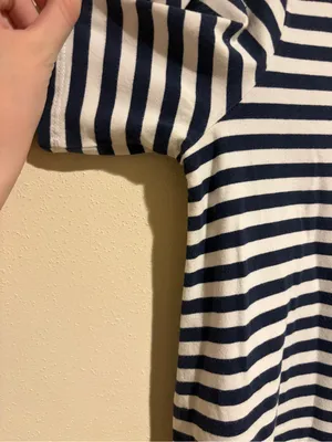 Tuckernuck Pomander Place Zoe White Navy Blue Stripe Mini T-Shirt Dress Small thumbnail 9