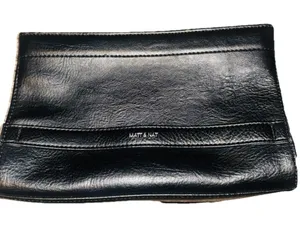 Matt & Nat SIMS Vegan Leather Clutch Minimalist Sustainable Eco Conscious Black thumbnail 1