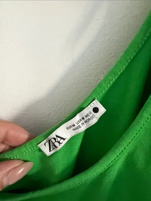 Zara Bright Green One-Shoulder Ruffle Bodysuit thumbnail 3