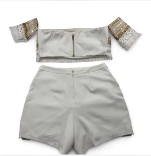 Anthropologie Embellished Gold and Cream Matching Set thumbnail 5