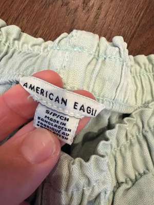 American Eagle Outfitters Women's Light Green Drawstring Shorts Small - C70-010 thumbnail 2