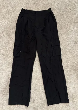AS Revival Black Cargo Windsuit Parachute Activewear Pants, S thumbnail 1