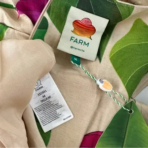 Farm Rio NWT Anthurium Leaves Dress Sand, M thumbnail 12